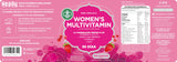 Multivitamínico para Mujer, Gomitas, Para Mayor Energía, Sabor Fresa y Granada, Con Ácido Hialurónico y Omega-3, Vitaminas A, B, C y E, 100% Natural, Sin Azúcar y Gluten, Heally