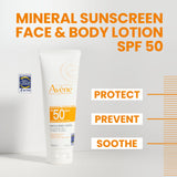 ▶  Avene Eau Thermale Avène Mineral Sunscreen Broad Spectrum SPF 50 Face and Body Lotion 4.23 fl. Oz.
