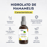 ▶ HEBBE  - Hidrolato de Hamamelis 120 ml | Tonico facial | Astringente Calmante | pH Natural | Ideal para la Piel | Antiinflamatorio | Regenerante | Purificante | Cicatrizante | Contenido 120 ml