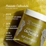 XAMANIA Pomada de Caléndula Orgánica. Ungüento Vegano Multiusos Sanador para el Tratamiento de Piel Seca, Sensible, Eczema, Rosacea. 106 gr.