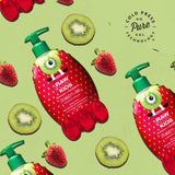 ▶ RAW SUGAR  Shampoo + Acondicionador, 2 en 1, para Niños de 3 Años y Más, Aroma a Fresa y Kiwi, Infusionado con Aceite de Jojoba, Prensado en Frío, Vegano, Libre de Sulfatos y Parabenos, 354 ml