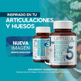 LIFEED 30 Cápsulas de Glucosamina y Condroitina | Colageno Hidrolizado, Calcio y Vitamina D | Suplementos Alimenticios con Vitamina para Articulaciones, Multivitaminico Hombre y Mujer Joint Support