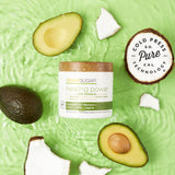 ▶ RAW SUGAR  Healing Power, Mascarilla Reparadora para Cabello, con Aceite de Aguacate, Plátano, Leche de Coco y Agave, Prensado en Frío, Vegano, Libre de Sulfatos, Parabenos y Siliconas, 340 g