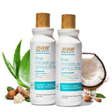 ▶ RAW SUGAR  Shampoo e condicionador Moisture Smoothie com óleo de coco, agave e leite de amêndoa doce, hidrata e nutre cabelos secos, formulado sem sulfatos + parabenos