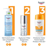 ▶ Eucerin Sun Face Hydro-Fluid FPS 50 + Tono Medio 50ml Protector Solar Facial con Color, textura ligera, suave y refrescante. Rápida absorción sin sensación grasosa o pegajosa