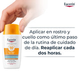 ▶ Eucerin Sun Face Hydro-Fluid FPS 50 + Tono Medio 50ml Protector Solar Facial con Color, textura ligera, suave y refrescante. Rápida absorción sin sensación grasosa o pegajosa