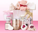Lecone - Regalos de cumpleaños para mujeres, 13 piezas de regalo de spa para mujeres, vasos de vino, cestas de regalo para mujeres, mamá, hermana, novia, maestra (Rosa)