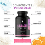 Colágeno Hidrolizado Tipo I, II, III, V y X | 180 Cápsulas 1000 mg por porción | Adicionado con Vitamina C y Ácido Hialurónico. Ingredientes Naturales. Collagen Blend I, II, III, V X. B Life