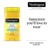▶ Neutrogena  | Bloqueador Protector Solar Facial 50 en Stick | Protector en Barra | Solar Beach Defense | Resistente al Agua | Apto Pieles Grasas y Mixtas | Oil Free | 42 Gr