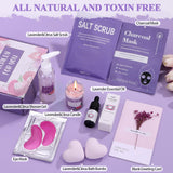 Set de baño de lavanda y cítricos, Set de Baño y spa Corporal, Regalos de Cumpleaños para Mujeres, Regalos para mejor amiga, hermana, mejor mamá, Set de Regalo para Mujer