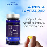 BIOTINA | Biotina + Vitamina E | 60 Capsulas SoftGels | Cabello, Piel y Uñas. Hair, Skin and Nails | Maklen