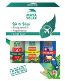Maya Solar Pack 3 en 1: Bloqueador Solar + Repelente Premium + Crema After Sun | Fórmulas Naturales y Biodegradables | Uso Familiar | Perfecto para Playa y Aventuras al Aire Libre | Ideal para Viajes, Ideal para Equipaje.