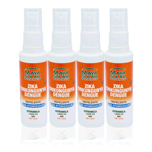 Maya Solar Kit de Repelente De Mosquitos 3 Pz+1 De Regalo. Protege y Cuida Tu Piel Sin Sensasión Pegajosa Spray 4 4 pz de 75 ml (300 ml)