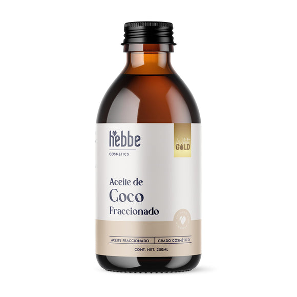 ▶ HEBBE  - ACEITE DE COCO FRACCIONADO | Hidratante Todo Tipo de Piel | Elimina Frizz Cabello | Ideal para Jabones y Mascarillas Capilares | 250 ml | No Graso y de Rápida Absorción | Excelente para Desmaquillar