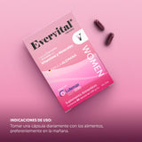 BOMUCA - Evervital Women 60 Cápsulas | Suplemento Alimenticio | A base de Cúrcuma | Shiitake | Lutemax 2020 | Vitaminas y Minerales