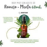 OLEUM VITAE Kit Body Mists Cítricos + Menta Romero. Fragancias Corporales con Aceites Esenciales