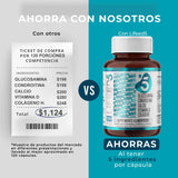 LIFEED Glucosamina, Condroitina y Colágeno Hidrolizado con Calcio y Vitamina D | Suplementos Alimenticios para Articulaciones, Huesos y Músculos | 120 Cápsulas, 1 Cápsula al Día | Hombres y Mujeres