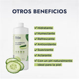 ▶ HEBBE- Hidrolato de Pepino 1 L | Disminuye Arrugas y Ojeras | Alivia Ojos Cansados | Desinflama y Evita Enrojecimiento | Reparador de Daños Solares | Contenido de 1 L