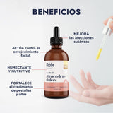 ▶ HEBBE - ACEITE DE ALMENDRAS DULCES | Hidratante Natural | Mejora Afecciones Cutáneas | Anti-Envejecimiento Facial | Estimula Crecimiento Pestañas y Uñas | 120 ml | Orgánico y Vegano | Ideal para Masajes Relajantes