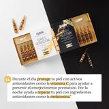 ▶ ISDIN Isdinceutics day & night flavo-c melatonin & ultraglican, serum facial antioxidante, hidratante y reparador con vitamina c, 20 ampolletas