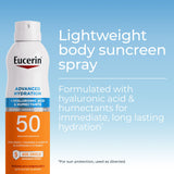 ▶ Eucerin Advanced Hydration SPF 50 Sunscreen Spray, Lightweight Sunscreen Lotion Spray, 6 Fl Oz Spray Bottle