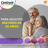 Centrum Silver +50 Multivitaminico, Con Vitamina B, Vitamina C, 60 Tabletas