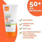 Maya Solar Bloqueador Solar Dermatológico KIDS Amplio Espectro FPS 50+ de Uso Diario. Ingredientes de Origen Natural. Lista de Ingredientes No Toxicos