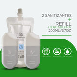▶ POCKET CARE | KIT Desinfectante Spray - Sin Alcohol | 2 Spray 15ml - SUAVE HIERBABUENA | Antibacterial Spray de Bolsillo Orgánico + REFILL 200ml | Sanitizante para Manos | Hand Sanitizer