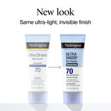 ▶ Neutrogena Ecran solaire sec au toucher Ultra Sheer - Protection UVA/UVB à large spectre - SPF 70-88 ml