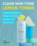 ▶ TOCOBO AHA BHA Lemon Facial Toner 5.07 fl oz / 150 ml | Vitamin C and Lemon Extract, AHA, BHA, Calming and Soothing Moisturizer | Natural Ingredients, Vegan Toner, Cruelty Free, Korean Vegan Toner