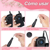 Pulidor de Uñas, 35000 rpm Máquina Taladro de Uñas, Kit de Lima de Uñas Eléctrico con 6 Tipos Cabezales de Lijado Portátil, Velocidad Ajustable,Torno Portátil para Uñas Profesional Manicura y Pedicura