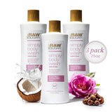 ▶ RAW SUGAR- Simply Body Wash, Beach Rose + Coconut Milk + Shea (25 fl oz, paquete de 3) Jabón de baño para pieles sensibles, F