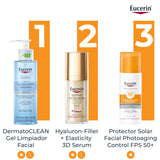 ▶ Eucerin Protector solar facial anti edad con ácido hialurónico FPS 50+, Sun, 50 ml