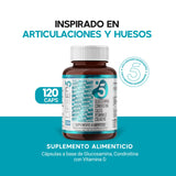 LIFEED Glucosamina, Condroitina y Colágeno Hidrolizado con Calcio y Vitamina D | Suplementos Alimenticios para Articulaciones, Huesos y Músculos | 120 Cápsulas, 1 Cápsula al Día | Hombres y Mujeres