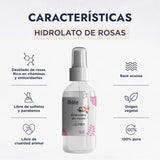 ▶ HEBBE - AGUA DE ROSAS ORGÁNICA | BIO HIDROLATO HIDROSOL DE ROSAS | ESTIMULANTE DEL CABELLO Y CUERO CABELLUDO | USO COMO FIJADOR DE MAQUILLAJE | REJUVENECEDOR NATURAL, HIDRATANTE Y REFRESCANTE | CONTENIDO 120 ML