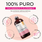 ▶ HEBBE  - Aceite de Rosa Mosqueta 500 ml | Anti-Cicatriz y Anti-Estrías | Reductor de Manchas en la Piel | Estimulador de Circulación Sanguínea | Regenerador y Reafirmante de Piel | Contenido de 500 ml