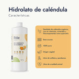 ▶ HEBBE  - Hidrolato de Caléndula 1 L | Mejora Apariencia de la Piel | Calmante y Reparador | Estimula Producción de Colágeno | Contenido de 1L