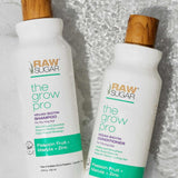 ▶ RAW SUGAR  The Grow Pro Shampoo, Biotina Vegana, Maracuyá, Marula y Zinc, Fortalece y Revitaliza el Cabello, 18 OZ