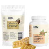 ▶ HEBBE  - KIT de Manteca de Karité 250 g, Manteca de Cacao 250 g y Cera de Abeja 100% Pura 50g, Hidratante y Nutritivo para Piel y Cabello, 250 g cada una