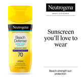 ▶ Neutrogena  | Bloqueador Protector Solar 70 SPF Solar Beach Defense | Resistente al Agua | Loción Ligera |Apto Pieles Grasas y Mixtas | No es oleoso | 198ml