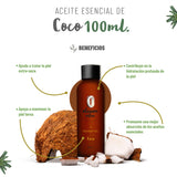 OLEUM VITAE Aceite Esencial Fraccionado de Coco, Cocos Nucifera. Conductor en la Aplicación de Aceites Esenciales. 100ml. Hecho en India