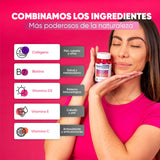 MultiBlue - Colageno + Biotina 60 Capsulas | Formulado con Vitamina D3, Vitamina E y Vitamina C | Vitaminas para Mujer 100% Natural, Sin Gluten, Sin OMG | 2 caps diarias (1 mes Multivitaminico Mujer