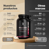Myo y D-Chiro Inositol | Ratio 40:1 con 500 mg de 240 Cápsulas. Ingredientes Naturales. Myo & D-Chiro Inositol Platinum B Life.