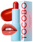 ▶ TOCOBO Bálsamo labial tintado de vidrio 013 rojo mandarina, 0.67 oz /19 g | Bálsamo labial vegano hidratante brillante y color transparente vívido tintado