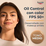 ▶ Eucerin Sun Face Oil Control FPS 50+ Tono Medio Control de Brillo (50 ml) Efecto Mate