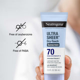 ▶ Neutrogena Ecran solaire sec au toucher Ultra Sheer - Protection UVA/UVB à large spectre - SPF 70-88 ml