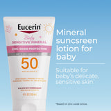 ▶ Eucerin Sun Sensitive Mineral Baby Sunscreen SPF 50, Sunscreen Lotion With Zinc Oxide Protection, 4 Fl Oz Tube