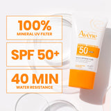 ▶ Avène Eau Thermale Solaire UV Mineral Multi-Defense Sunscreen Fluid SPF 50+ - Non-Whitening - Antioxidant & Blue Light Protection - 1.7 fl. oz.