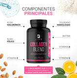 Colágeno Hidrolizado | 180 Cápsulas 1140 mg por porción. Biotina, Ácido Hialurónico, Ácido Fólico, Vitamina E, Vitamina A y Vitamina C. Ingredientes naturales. Collagen Blend B Life.