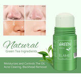 AQWEI - Mascarilla de té verde en barra para eliminar puntos negros en la cara, antiacné con extracto de té verde, limpia profundamente los poros, hidrata, mejora la piel, adecuada para hombres y mujeres de todo tipo de piel (té verde)